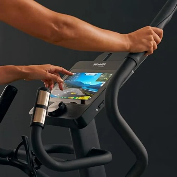HAMMER Ellipsentrainer EL 8000 ’25, stabiler Crosstrainer mit 10,1" TFT-Touchscreen, 17 Programmen, 14 kg Schwungmasse, Pulsmessung, EU-zertifizierter Wattgenauigkeit, Heimtrainer für Fitness & Cardiotraining zu Hause – Bild 4