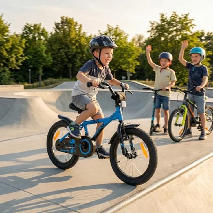 PROMETHEUS BICYCLES Kinderfahrrad HAWK 16 Zoll, Singlespeed, Rücktrittbremse, Stützräder, für Jungen und Mädchen ab 5 Jahre – Bild 7