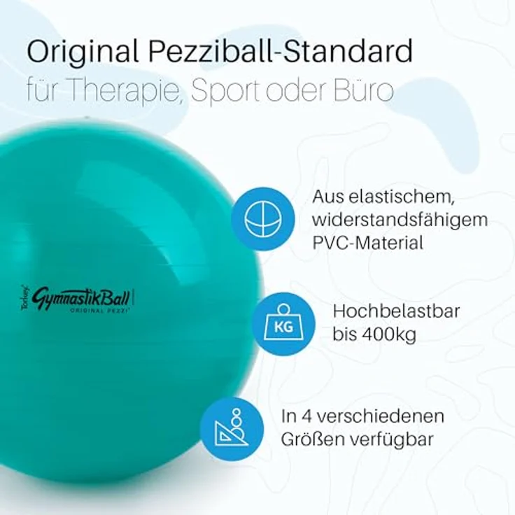 PEZZI Original Pezziball Standard 42cm Ø, Gymnastikball aus robustem PVC, belastbar bis 400 kg, rückenfreundlich, violett – Bild 2