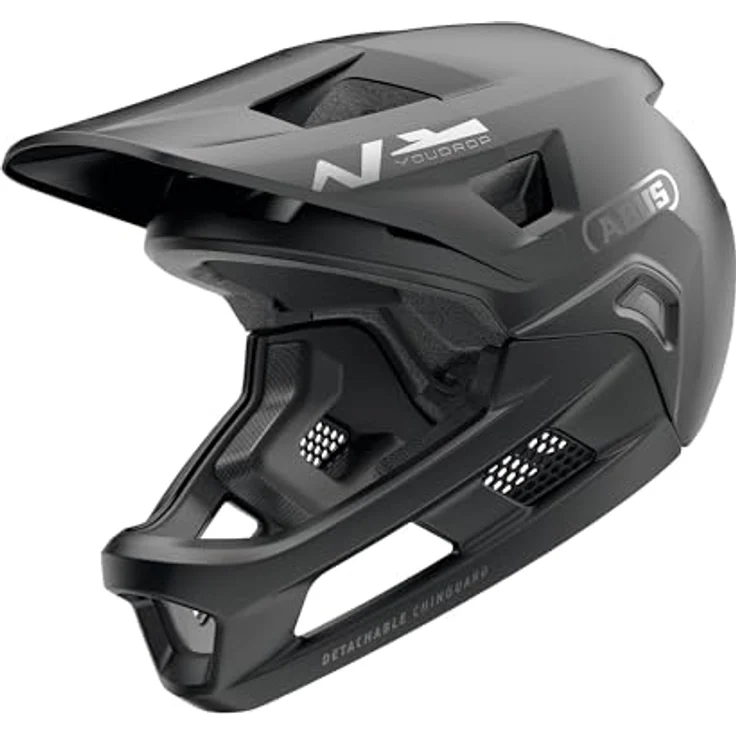 ABUS YouDrop FF, Fullface-Helm für MTB, Skatepark und Downhill, Schwarz, Größe S, mit abnehmbarem Kinnbügel und Zoom Ace Verstellsystem – Bild 4