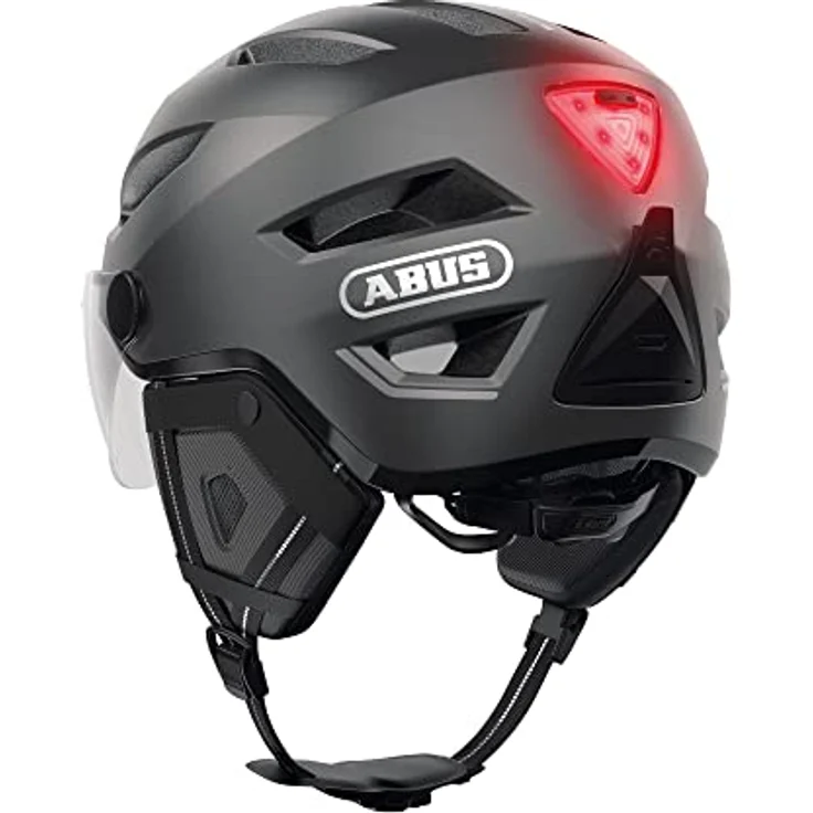 Abus Pedelec 2.0 Ace, Velohelm (52 - 57 cm) mit integriertem Licht und Regenhaube, für urbanen Einsatz – Bild 6