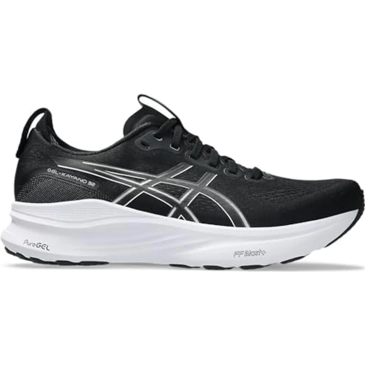 ASICS Gel-Kayano 32, Herren Laufschuhe mit GEL-Technologie und Dynamic DuoMax Unterstützung, Schwarz-Weiß, Größe 44 EU – Bild 1