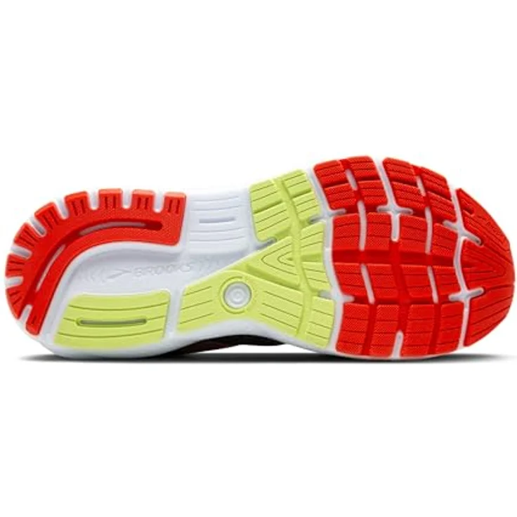 Brooks Running Ghost 16, Herren Laufschuhe mit Stabilität und Komfort, Black/Mandarin Red/Green, Größe 45.5 – Bild 6