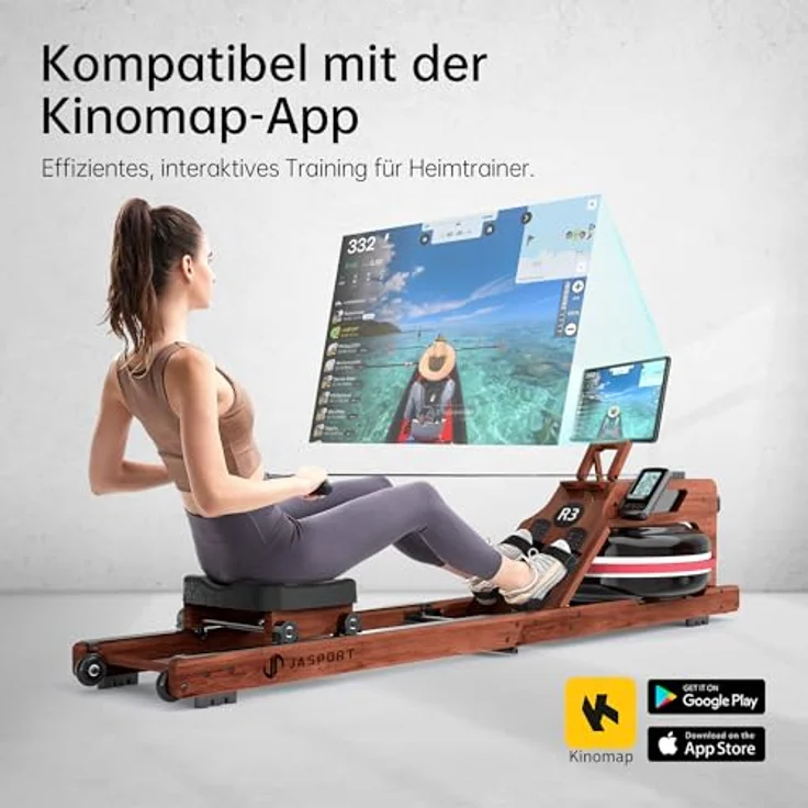 JASPORT R3 Faltbares Rudergerät aus Eichenholz, mit Bluetooth-fähigem LCD-Display, 28L Wassertank, belastbar bis 150 kg – Bild 4
