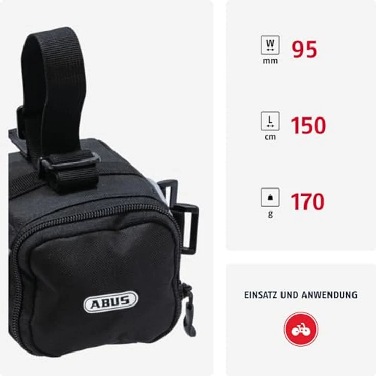 ABUS Satteltasche ST 5050, wasserabweisende Fahrradtasche mit seitlichem Zugang und Platz für 130 cm Einsteckkette – Bild 2