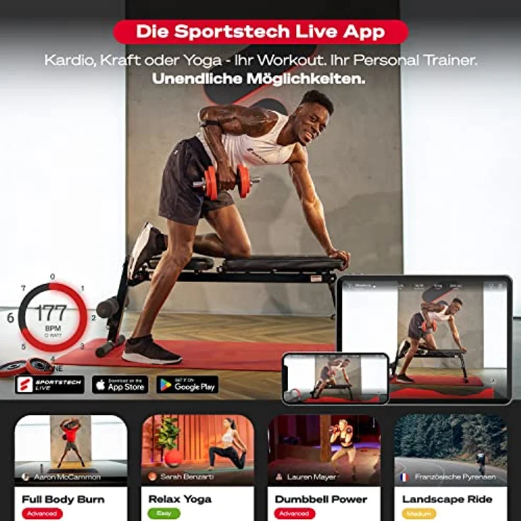 Sportstech Hantelbank BRT500, 8in1 Multifunktion, Easy-Folding-System, EVA Polstermaterial, inkl. XXL-Übungsposter - Preisvergleich – Bild 9
