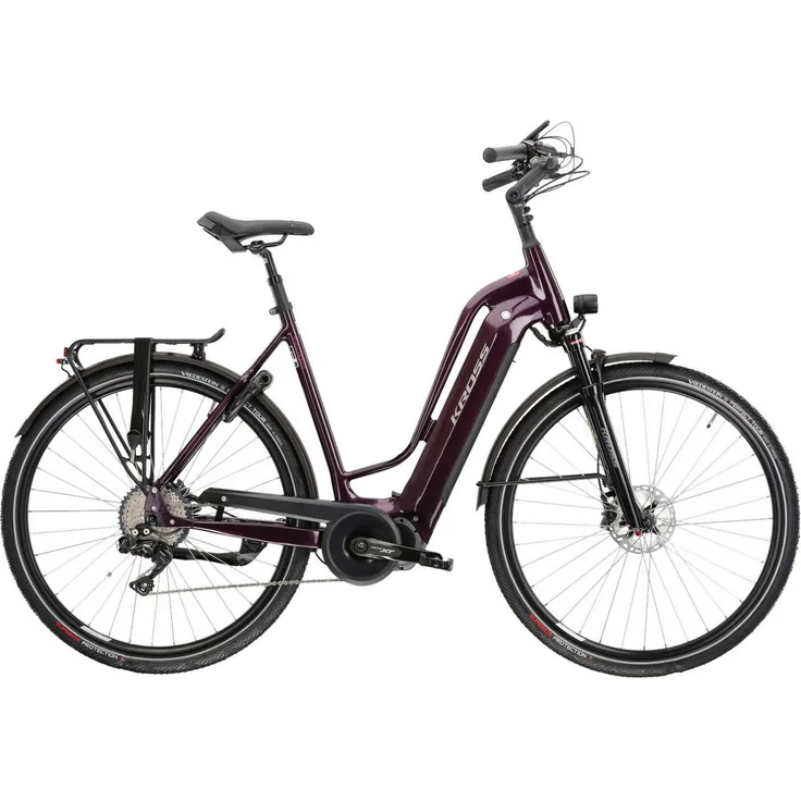 Kross Trans Hybrid Prestige 630, E-Trekkingrad mit 11-Gang Shimano DEORE XT DI2, 630 Wh Mittelmotor, 28 Zoll, lila, für Damen