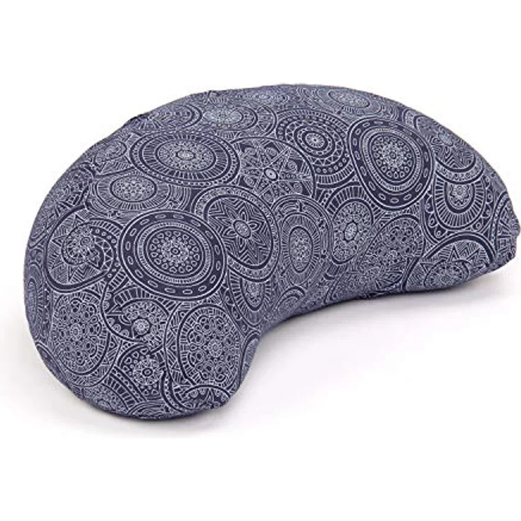 Bodhi | Yogi MOND Meditationskissen Mandala | Maharaja Collection | Yoga & Meditation | Yogakissen gemustertes Halbmond-Kissen mit Buchweizen-Füllung und abnehmbarem Bezug aus Baumwolle, blau - Preisvergleich – Bild 1
