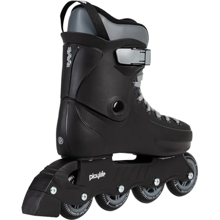 Powerslide Playlife Rave Black 80, Inline Skates mit 4x80mm Radkonfiguration, Dual Fit Innenausstattung, Schwarz/Grau – Bild 3