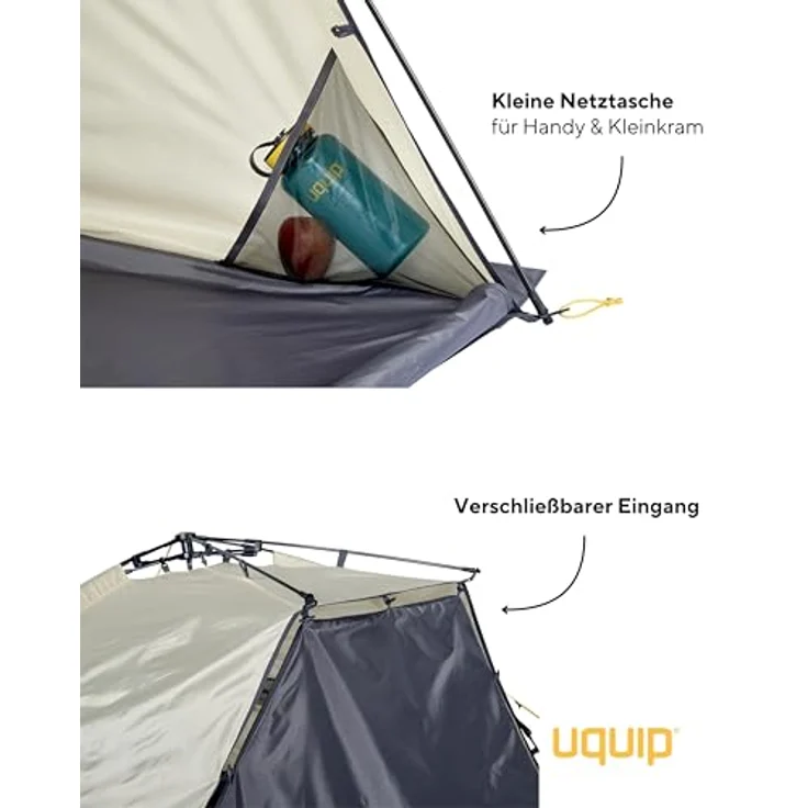 Uquip Speedy Strandmuschel, Tarp-Zelt für 1 Person, leichtes Polyester, 2.50 kg, Schnellaufbau – Bild 7