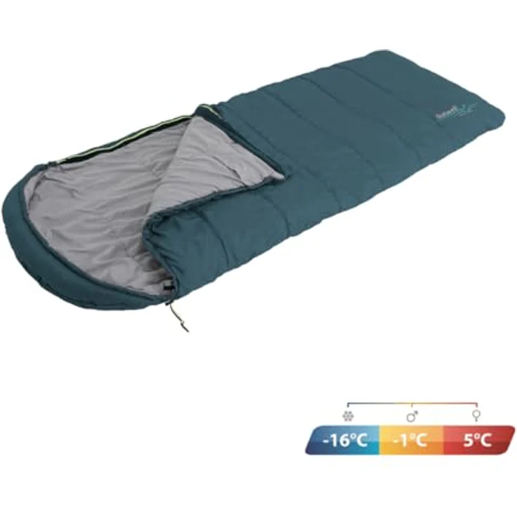 Outwell Campion Lux Teal, Schlafsack 225 cm, komfortabel bis 5 °C, für 3 Jahreszeiten, leicht und geräumig – Bild 5