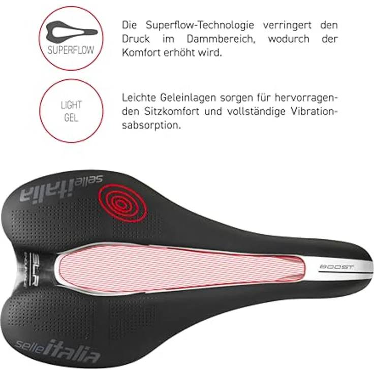 Selle Italia SLR Boost Endurance Superflow, Fahrradsattel mit Light Gel Plus Polsterung für optimalen Komfort bei langen Fahrten – Bild 8