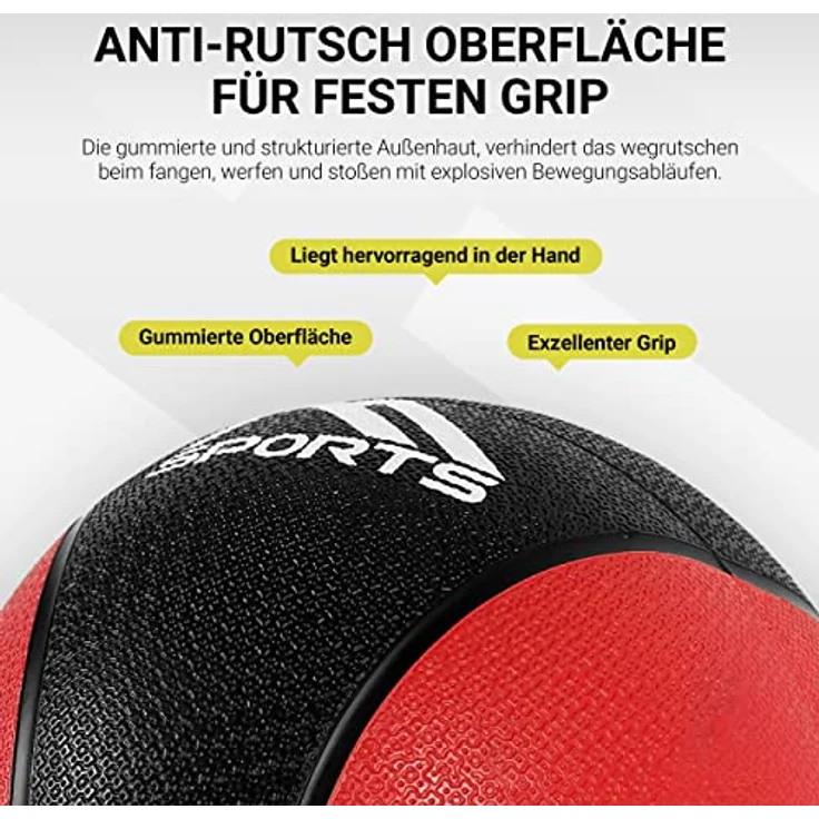 MSPORTS Medizinball 3 kg – Professionelle Studio-Qualität inkl. Übungsposter Gymnastikbälle – Bild 4