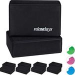 Relaxdays 10er Set Yogablock, Yoga-Klötze aus Hartschaum, rutschfest, 8 x 23 x 15 cm, Schwarz
