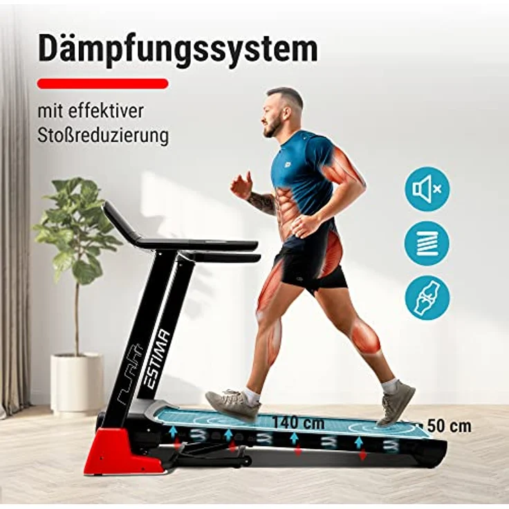 Hop-Sport HS-3200LB Estima - Laufband für zuhause bis 150 kg - Laufband klappbar mit LCD-Display, App-Steuerung, 15 Programmen und max. Geschwindigkeit 20km/h – Bild 4