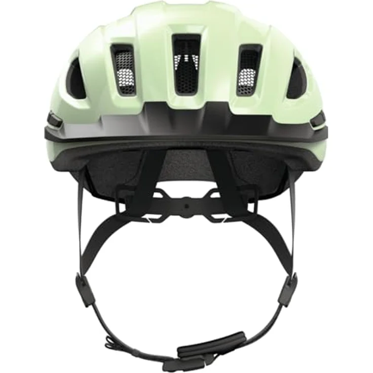 ABUS Stadthelm Urban-I 4.0, Fahrradhelm mit aufladbarem Rücklicht, 2 Leuchtmodi, Zopf-Öffnung, Gr. M, grün – Bild 2