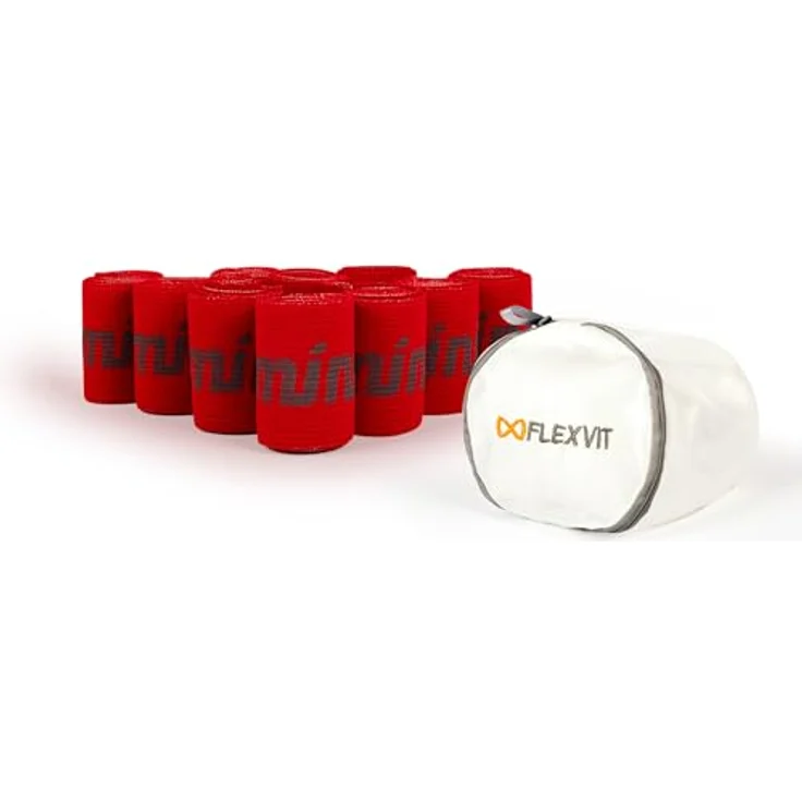 FLEXVIT Mini 10er Set prehab (Rot), Mittlere Widerstandsbänder für Gruppenvorbereitung, Bewegungsoptimierung und Krafttraining, Hypoallergen und Oeko-Tex zertifiziert – Bild 1