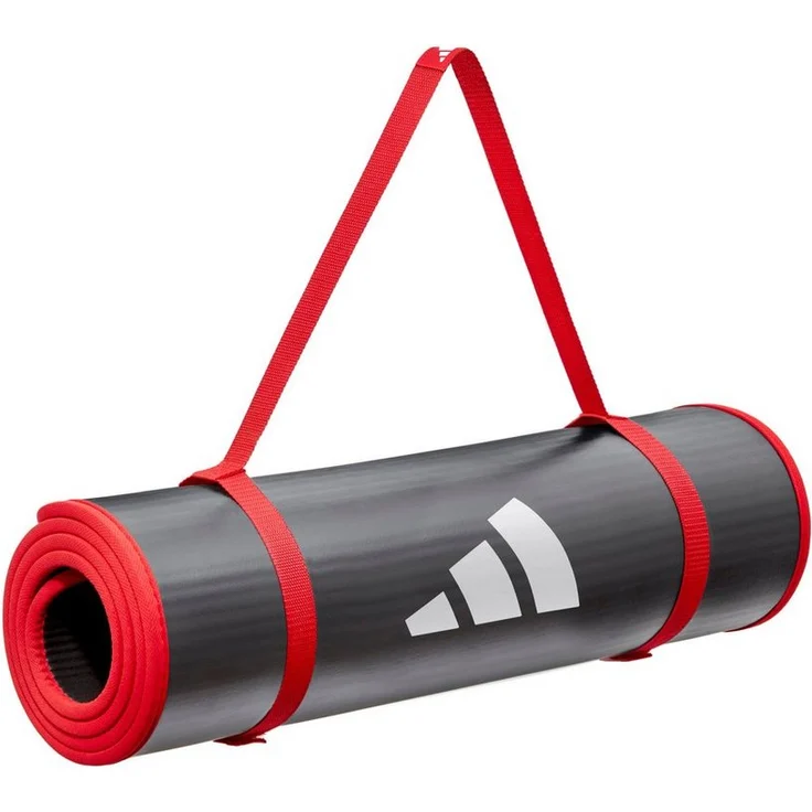 adidas Performance Trainingsmatte, 10 mm, rot, rutschfest und strapazierfähig, ideal für Yoga und Fitness