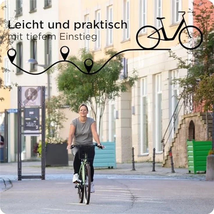 ZÜNDAPP Z700 Damenfahrrad 28 Zoll, Tiefeinsteiger Citybike mit 6 Gang und Korb, elfenbein, 46 cm – Bild 3