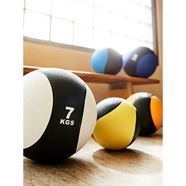 GORILLA SPORTS® Medizinball - Einzeln/Set, 1kg, 2kg, 3kg, 4kg, 5kg, 6kg, 7kg, 8kg, 9kg, 10kg Gewichte, mit griffiger Oberfläche, aus Gummi, Farbwahl - Slam Ball, Gewichtsball, Trainingsball, Slamball – Bild 5