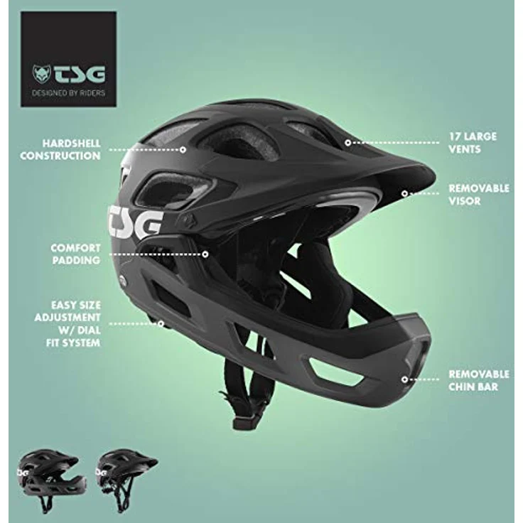 TSG Seek FR Fullface Bike Helm, abnehmbarer Kinnbügel, flow grey/black, L/XL / 57-59cm – Bild 3