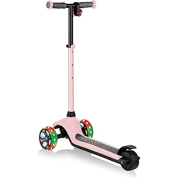 Globber E-Scooter ONE K E-MOTION 4 PLUS, E-Kinderscooter mit Leuchtrollen, bunte LED-Vorderräder – Bild 4