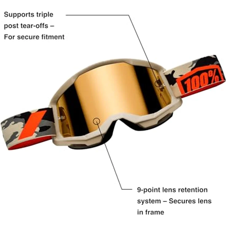 100% Strata 2, Skibrille für Kinder mit Antifog-Beschichtung und transparenter Glasfarbe – Bild 2