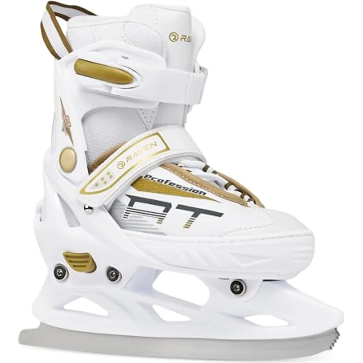 RAVEN Profession Inlineskates, verstellbare 2in1 Inliner und Schlittschuhe für Kinder und Erwachsene, White/Gold, Größe 38-42 (25cm-27,5cm) – Bild 4