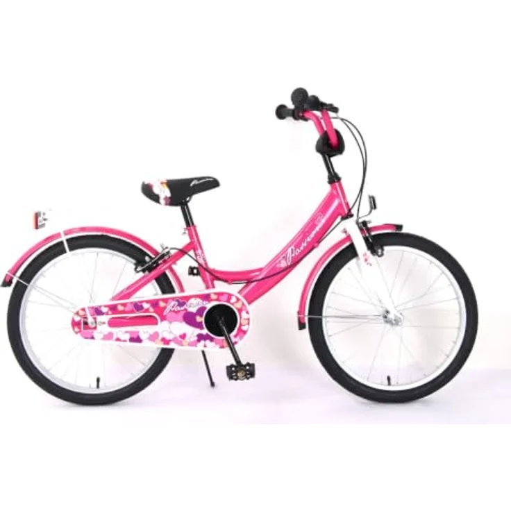T&Y Trade PASSIO Kinderfahrrad 20 Zoll, Mädchen City Fahrrad in Pink, 1 Gang, mit Gepäckträger, Seitenständer und Schutzblechen – Bild 1