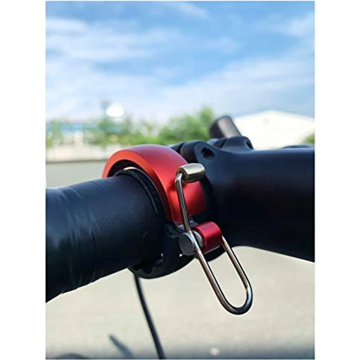 Knog Oi Luxe Fahrradklingel - Schwarz/Rot - Large, 23. 8mm-31. 8mm. – Bild 3
