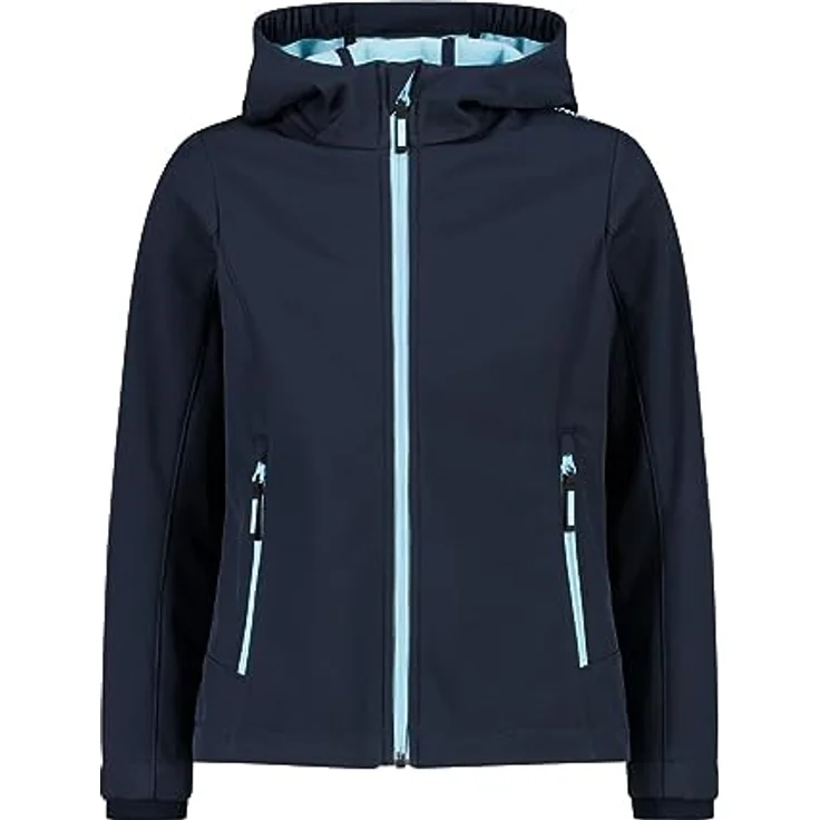 CMP Kid G Jacket Fix Hood, Softshell Skijacke für Kinder, wind- und wasserdicht, blau-Anice, Größe 128 – Bild 2
