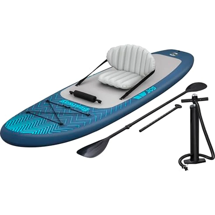 Bestway Wild Isle SUP Board Set, aufblasbares Stand Up Paddle Board mit Kajak-Option, 305x84x15 cm, bis 130 kg, inkl. Doppelpaddel, Pumpe & Rucksack – Bild 1