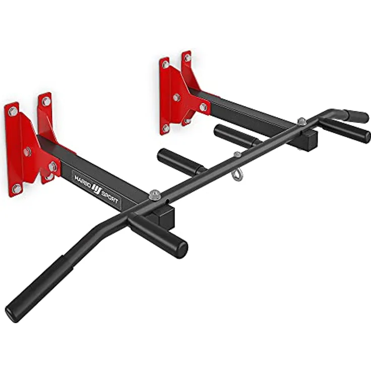 Marbo Sport, Klimmzugstange MH-D202+, Heimturnhalle Pull Up Bar, Universal Wand und Deckenstange mit Beutelhalter, Fitnessgeräte für zuhause, Sportgeräte