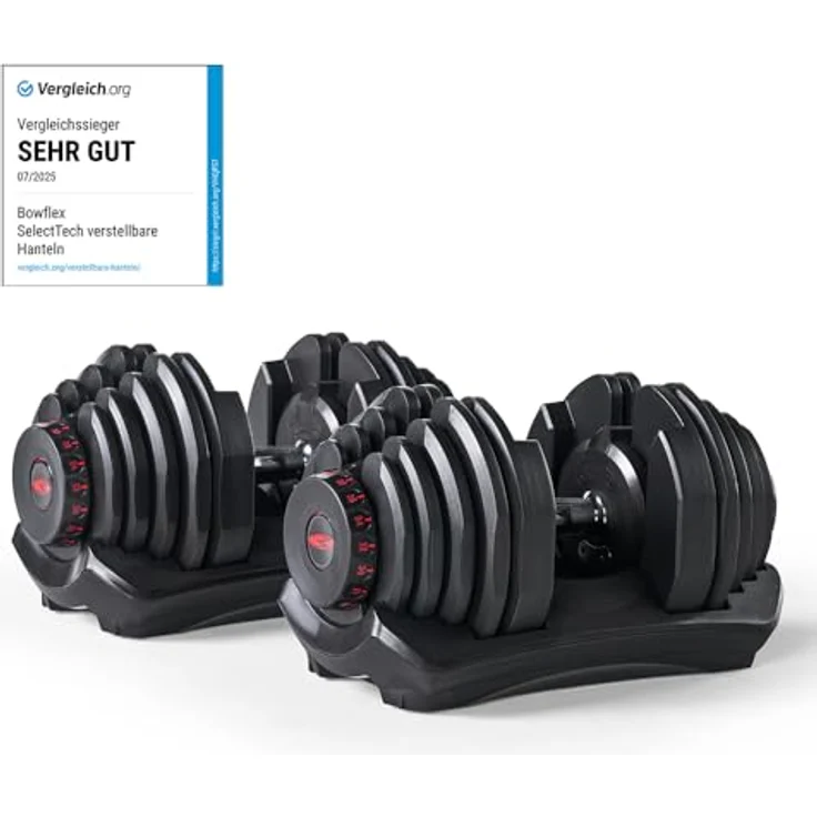 BowFlex SelectTech 1090i, verstellbare Hanteln (Paar) mit individuell einstellbarem Gewicht bis 40 kg – Bild 2