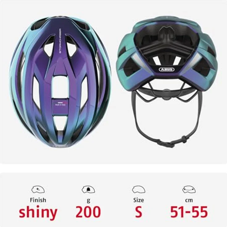 ABUS Rennradhelm StormChaser ACE, leichter Fahrradhelm für Radrennen, Gravelbike und Cyclocross, Unisex, Größe S, Violett – Bild 3