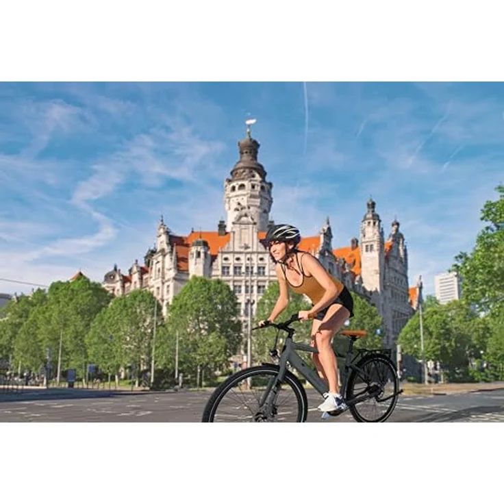 SachsenRAD Allrounder Urban Trekking E-Bike C3T, ultraleicht mit Riemenantrieb und Drehmomentsensor, 28 Zoll, 18 kg, Damen und Herren, grau – Bild 3
