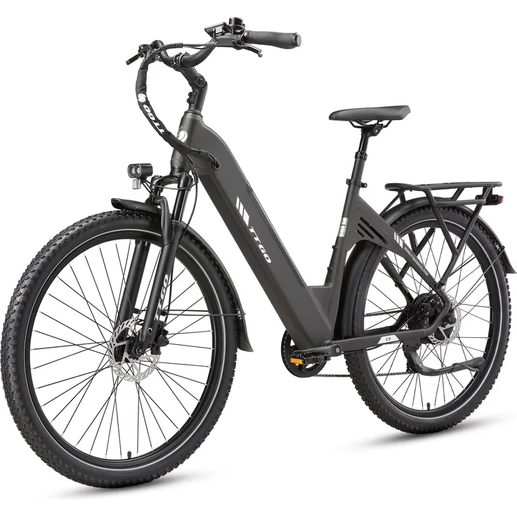 VANKEL E-Bike Cityrad 28x2,4 Zoll, 110 km Reichweite, 70 Nm Hinterradmotor, Shimano 7 Gang, ZOOM Federsattelstütze, 648 Wh, Tiefeinstieg