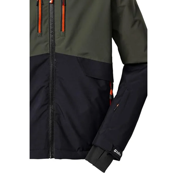 Killtec Kids Skijacke, wasser- und winddichte Winterjacke für Jungen, grün, Größe 140, mit reflektierenden Elementen und abnehmbarer Kapuze – Bild 4