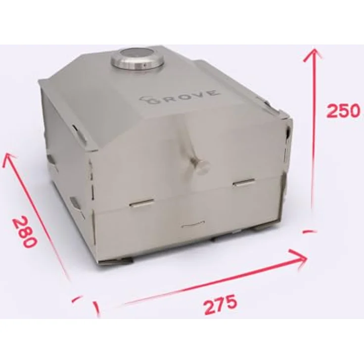 Grove HORST, Multifunktionaler 3-in-1 Campingofen aus Edelstahl, Camping Backofen, Holzkohlegrill & Feuerschale, kompakt und zerlegbar, ideal für Camping & Outdoor – Bild 9