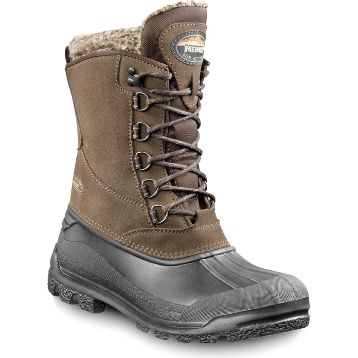 Meindl Damen Sölden, Winterwanderschuhe aus Nubukleder mit Webpelzfutter, braun, Größe 38