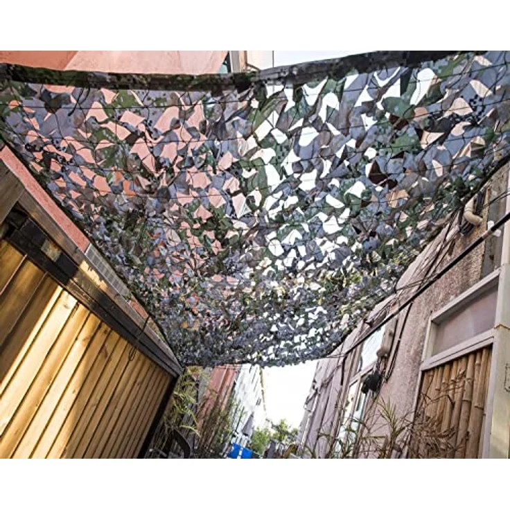 NINAT Tarnnetz 3Mx3M, Camouflage Netz für Jagd und Outdoor, oliv-grün mit 3D-Laubdesign für hervorragende Tarnung – Bild 4