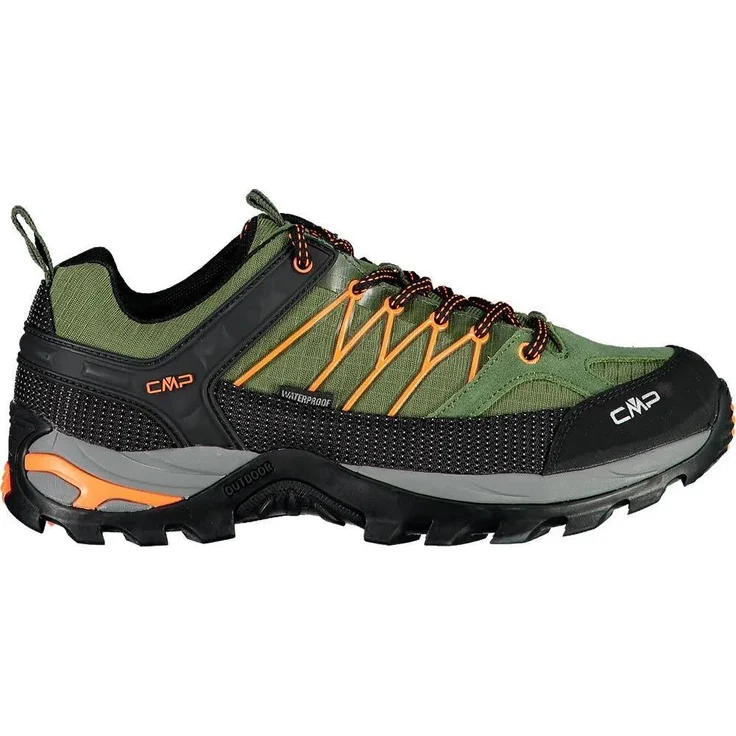 CMP Rigel Low Wp 3q54457 Wanderschuhe, Grün, EU 40, Synthetik-Obermaterial, Schnürer, Gummi-Innensohle