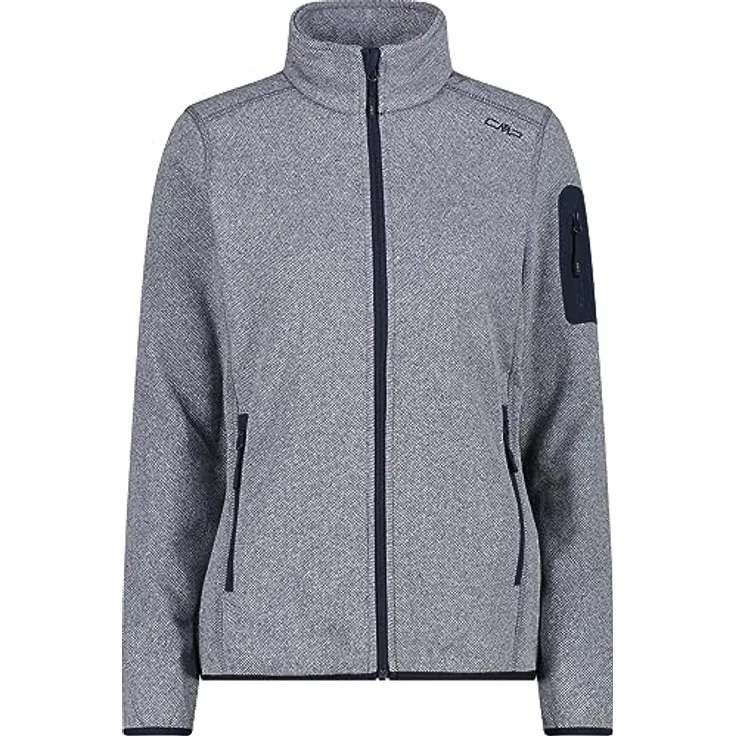 CMP Woman Jacket B.blue-Bianco, Fleecejacke aus 100% Polyester, atmungsaktiv und schnell trocknend, Größe 38