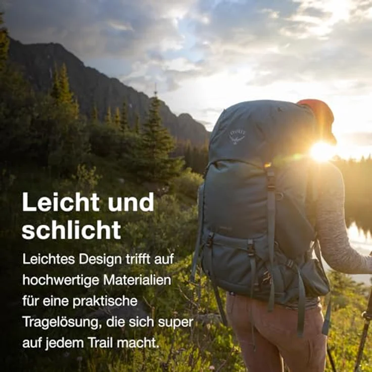 Osprey Renn 65, Wanderrucksack aus Nylon in Dark Charcoal/Gray Wolf, O/S – Bild 3
