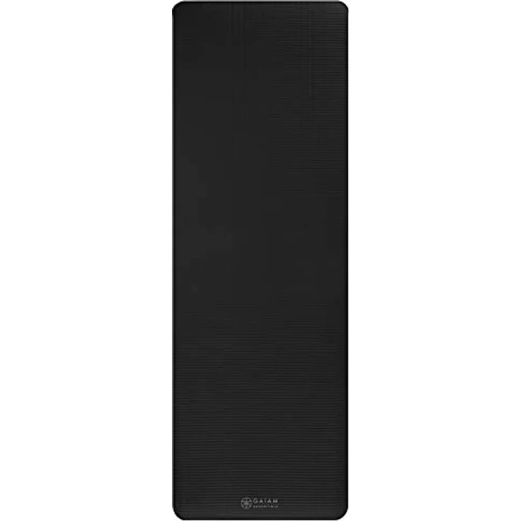Gaiam Essentials Fitness Mat, Yogamatte, 10 mm Dicke, schwarz, 183 cm x 61 cm, strapazierfähig – Bild 11