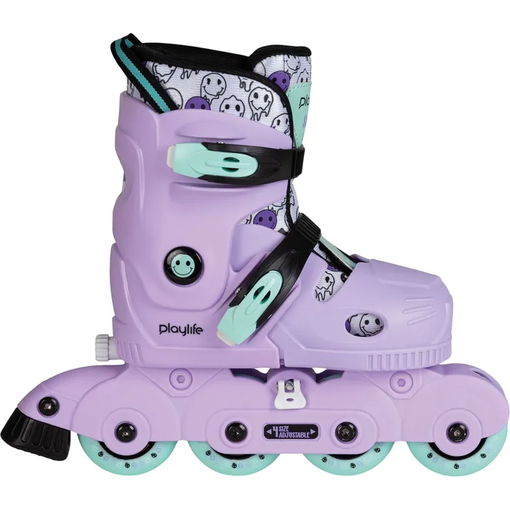 Playlife Smile Skates Kinder, verstellbare Rollschuhe mit 4 Grössen, komfortable Polsterung, 70-mm-Rollen in leuchtenden Farben