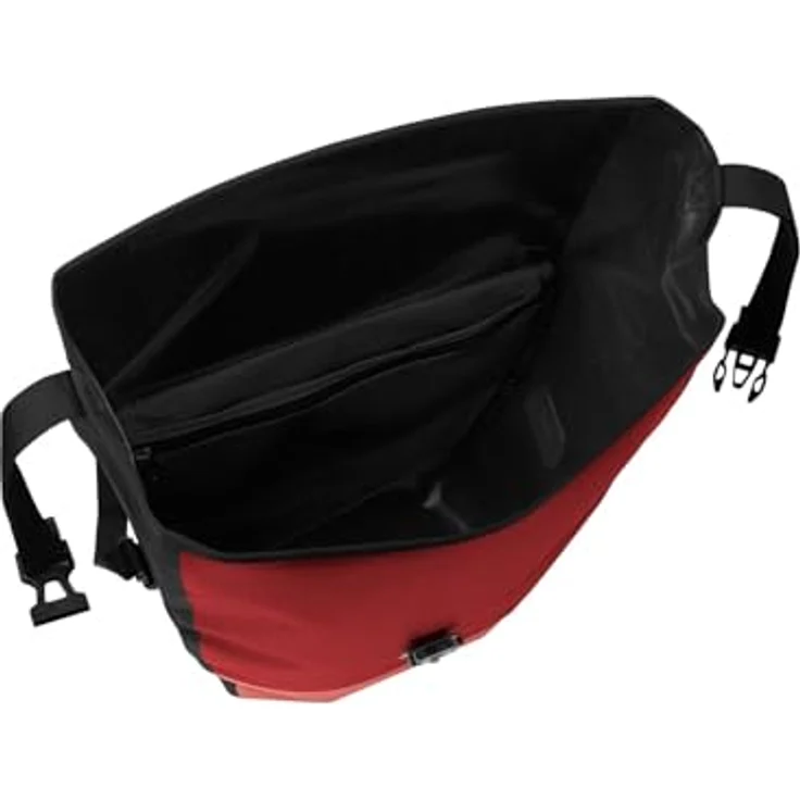 VAUDE Aqua Back Color Single (Rec) Fahrradtasche für Gepäckträger, 24 L, wasserdicht, rot/rot, einfache Befestigung, Made in Germany – Bild 3