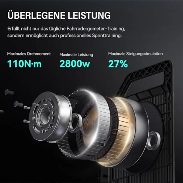 CYCPLUS T3 Fahrradtrainer, präziser Rollentrainer mit 110 Nm Drehmoment und App-Unterstützung für realistisches Indoor-Radfahren – Bild 2