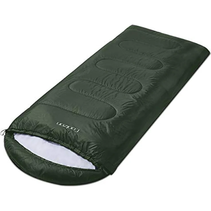 Coolzon Outdoor Schlafsack, 3-4 Jahreszeiten für Erwachsene, ultraleicht und komprimierbar, wasserabweisend, atmungsaktiv, grün – Bild 3