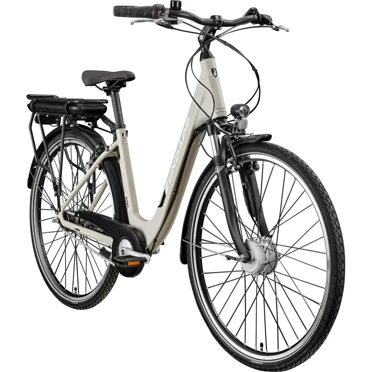 Zündapp Z600 City E Bike Damen, 28 Zoll Elektrofahrrad mit 7 Gang Nabenschaltung, 250 W Motor und 536,5 Wh Akku, kieselgrau, für Körpergröße 150 - 165 cm